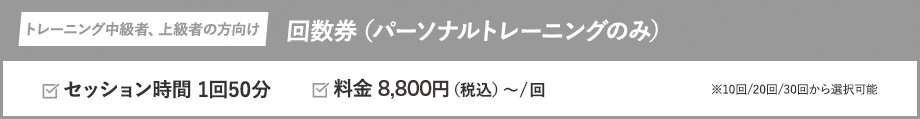 回数券（パーソナルトレーニングのみ）